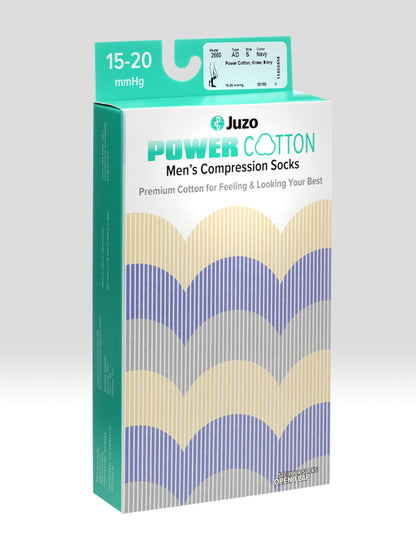 Juzo Power Cotton men’s graduated compression socks packaging on white background – Compressionsale
