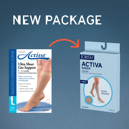 JOBST ACTIVA Sheer 8-15 mmHg Compression Socks Knee High