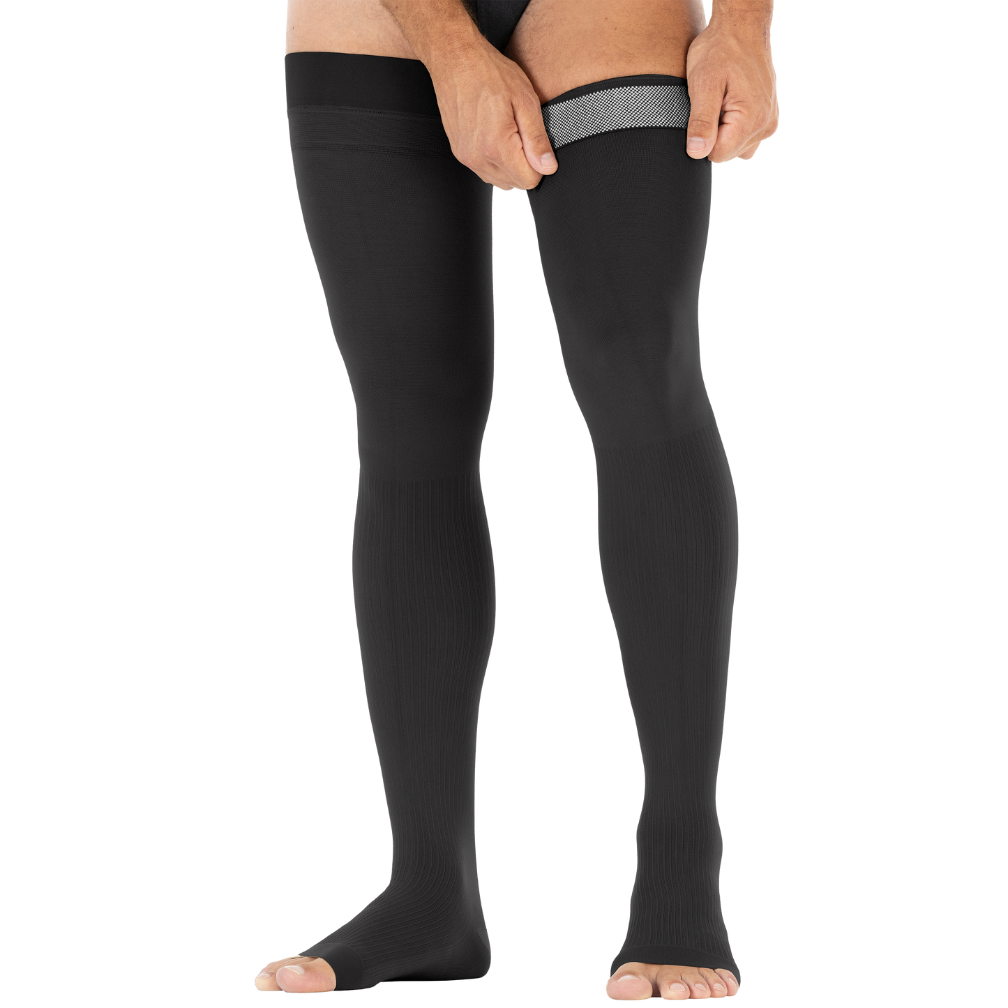 Jobst for Men Open Toe Thigh High 20-30 mmHg w/ Dot Band