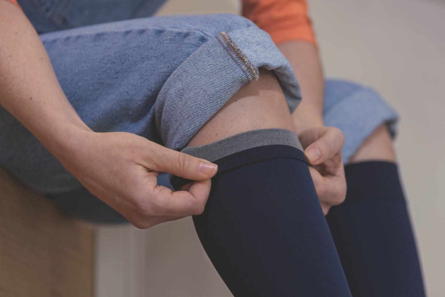 Jobst blickdichte Kniestrümpfe mit geschlossener Spitze, 20–30 mmHg