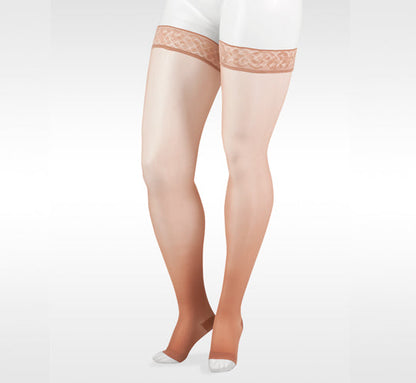 Juzo sheer Thigh High Open Toe 15-20 mmHg | Clearance (Final Sale)