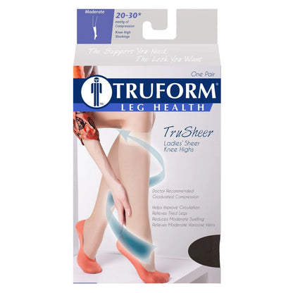 Truform leg health compression stocking packaging on a white background