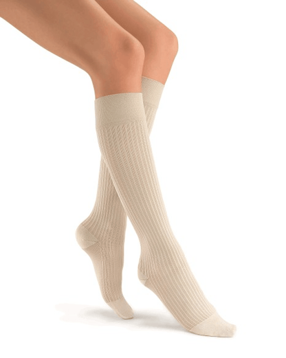 Jobst soSoft Women's Knee High Closed Toe Brocade & Ribbed Pattern Support Socks 15-20 mmHg | Clearance (Final Sale)