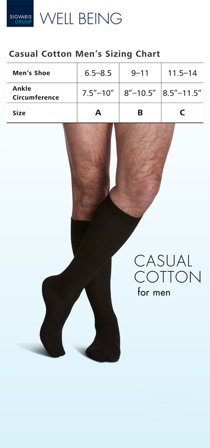 Sigvaris Casual Cotton Men's Knee High 15-20 mmHg