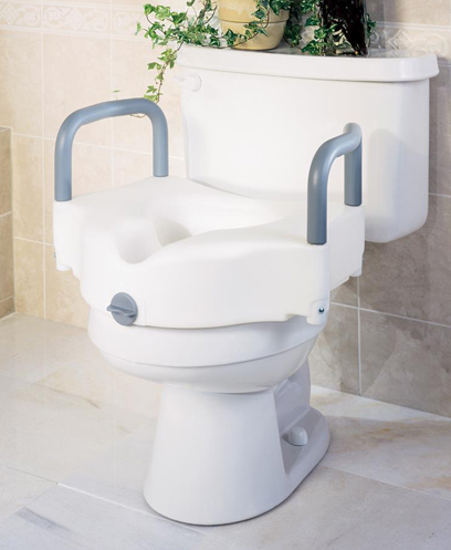 Medline Guardian Locking Elevated Toilet Seat With Padded Arms - clearance