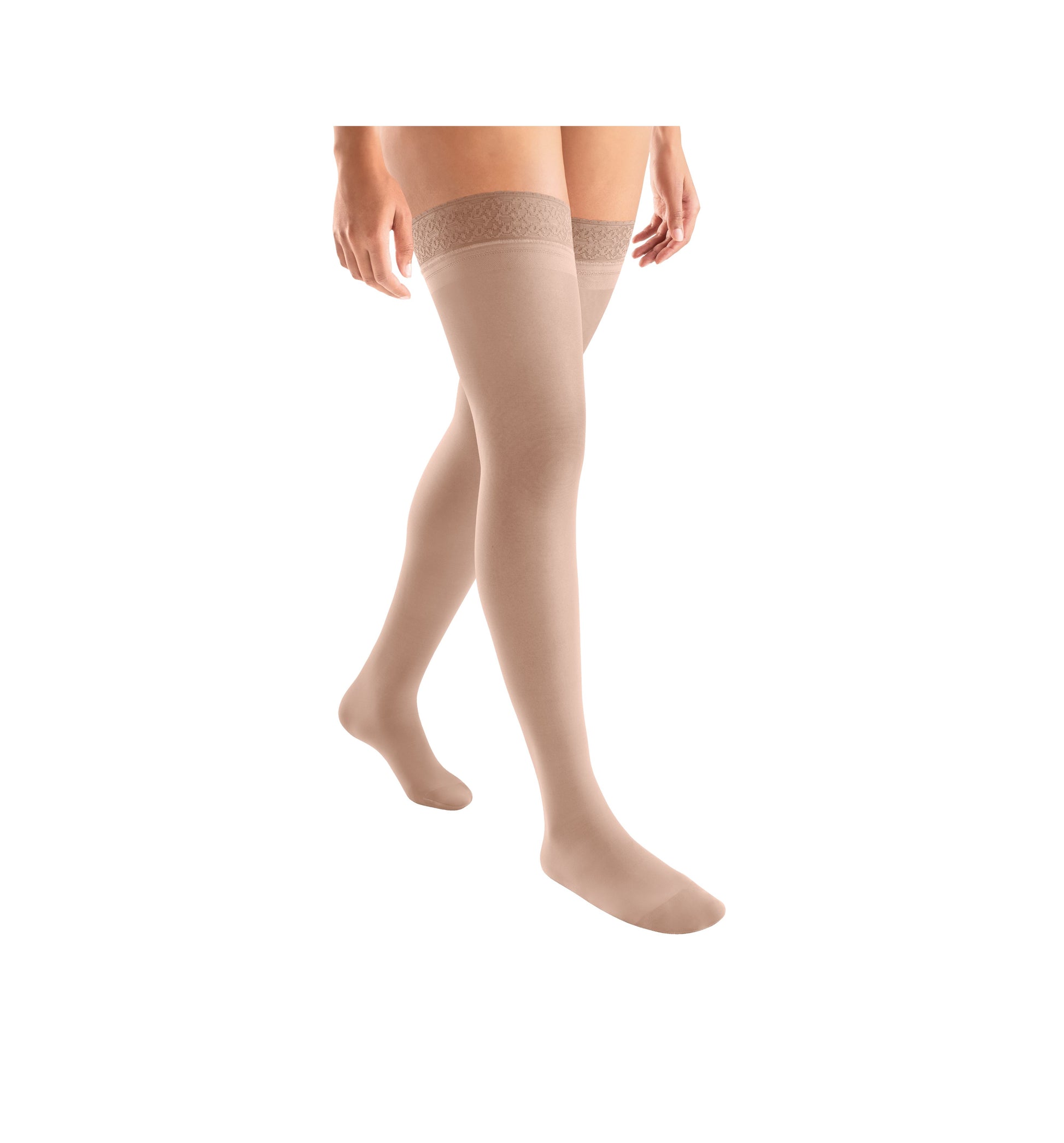 JOBST ACTIVA Sheer Thigh High 20-30 mmHg w/ Silicone Lace Band / L / Silky Beige JOBST ACTIVA Sheer Thigh High 20-30 mmHg w/ Silicone Lace Band / L / Silky Beige