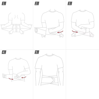 Step-by-step diagram showing how to properly wear a t-shirt with arm holes from Compressionsale