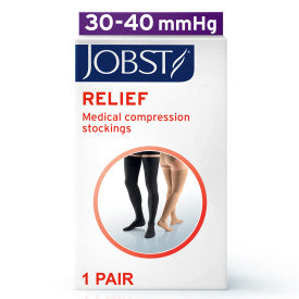 Jobst Relief medical compression stockings packaging on a white background