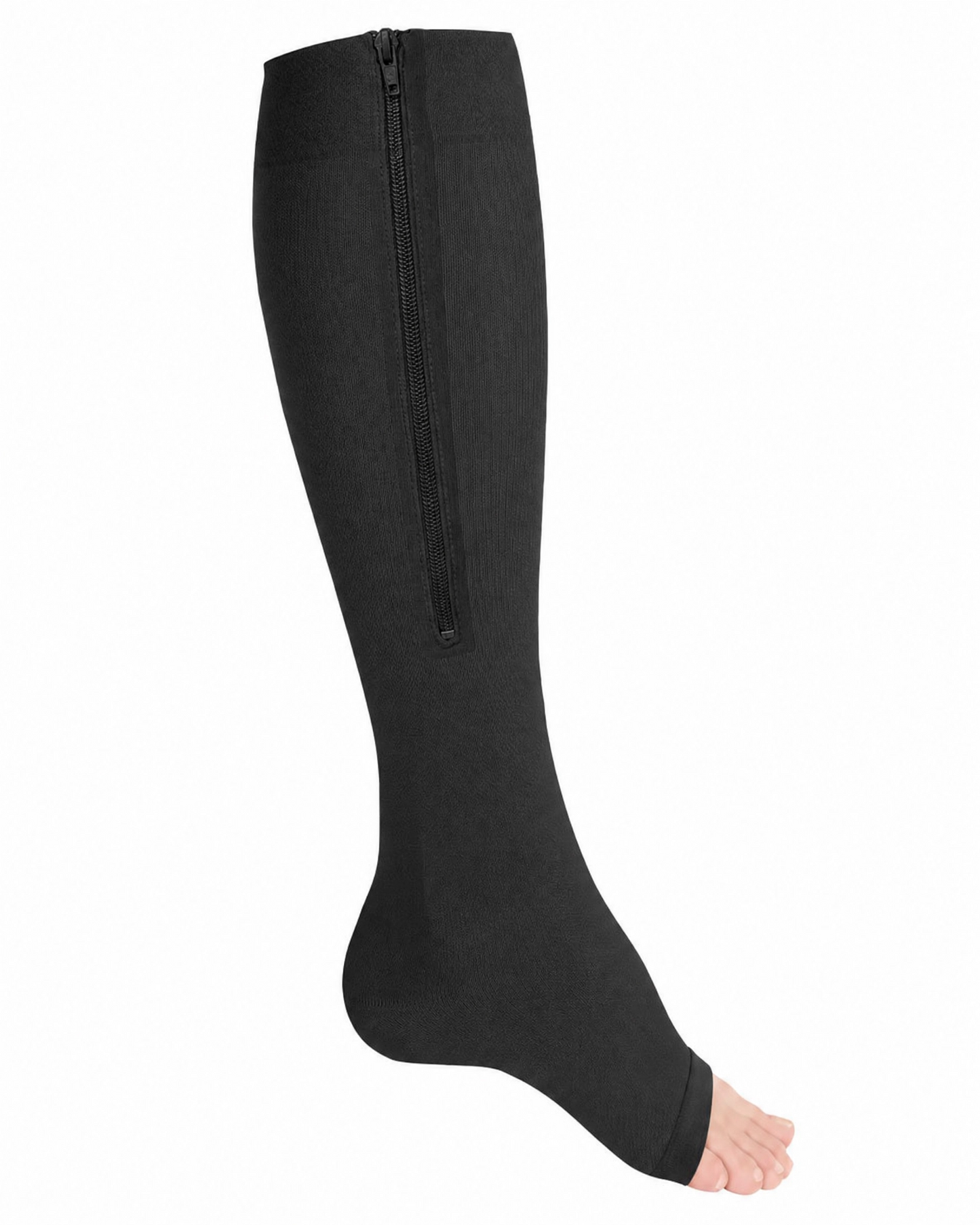 Truform Zippered Compression Socks Knee High Open 15-20 / Unisex Pair
