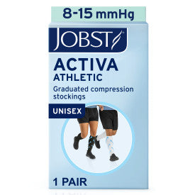 Box of Jobst Activa Graduated Compression Stockings with packaging details.