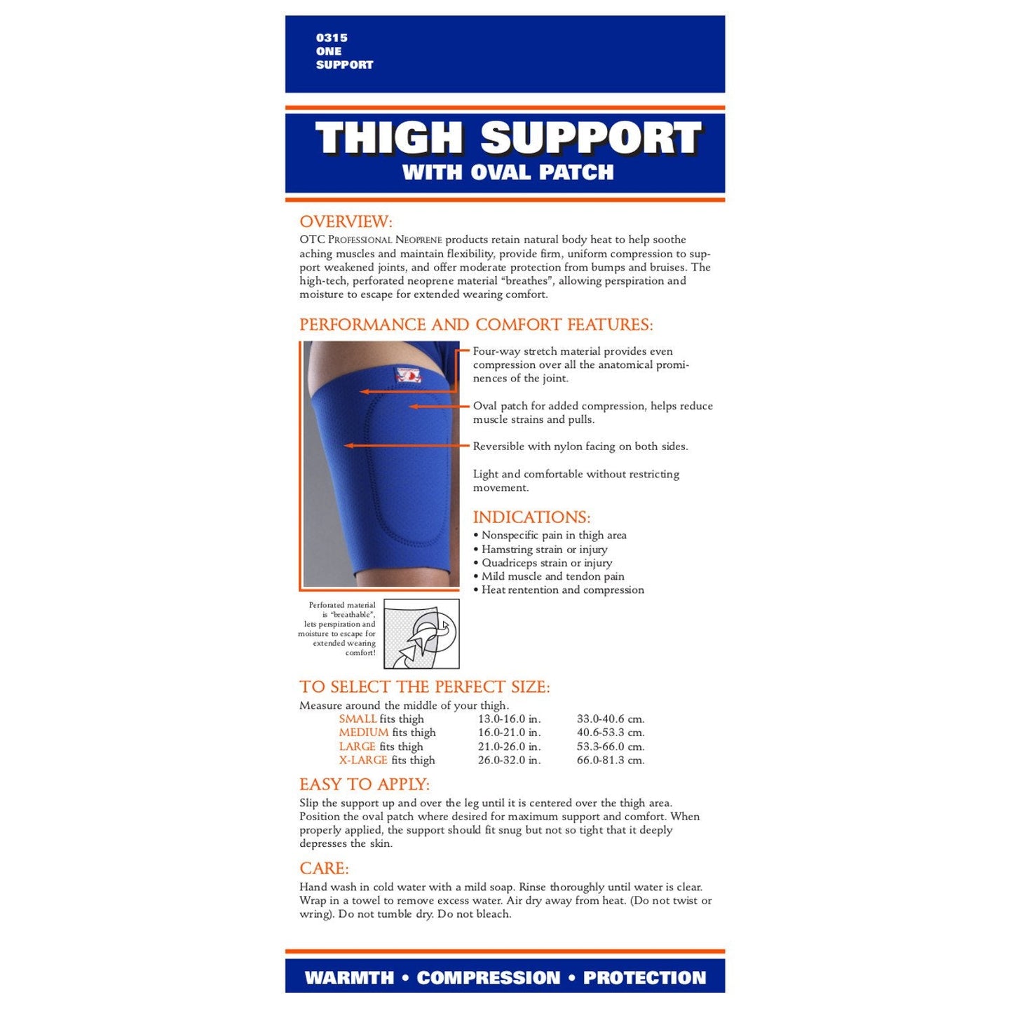 OTC Thigh Support Neoprene Oval Pad