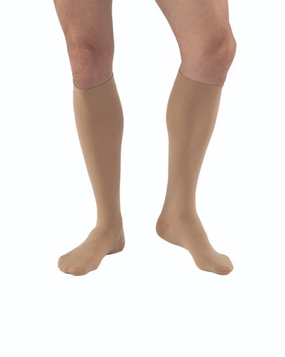 Jobst Relief 15-20 mmHg Closed Toe Compression Knee Highs in beige front view