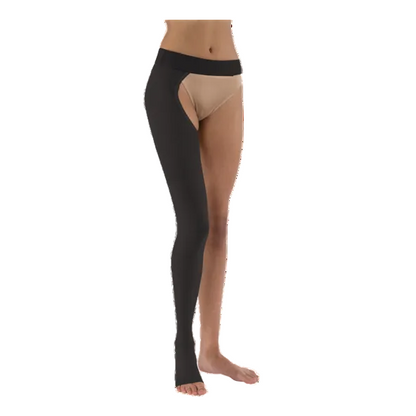Black and beige tights on a white background