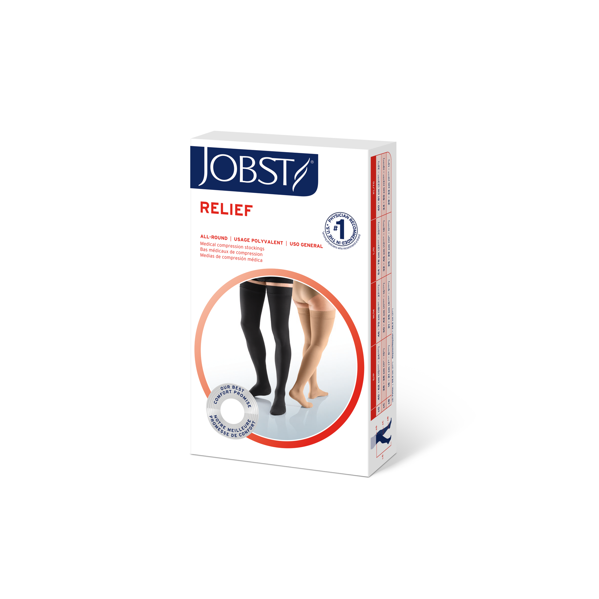 Jobst Relief 20-30 mmHg Knee-High, Closed Toe, Black Large Full Calf Jobst Relief 20-30 mmHg Knee-High, Closed Toe, Black Large Full Calf