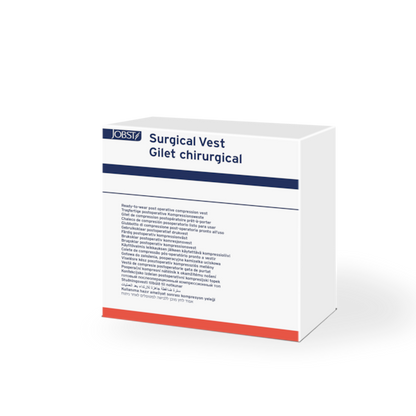 Box of surgical vest with JOBST branding on a white backgroun