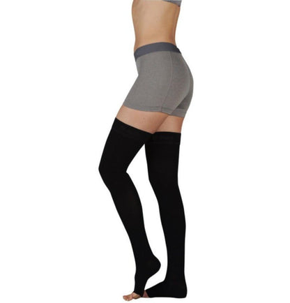 Juzo 3512 AG Dynamic Open Toe Thigh Highs w/ Silicone Top Band 30-40 mmHg | Clearance (Final Sale)