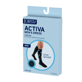JOBST Activa Men's Dress compression stocking packaging on a white background