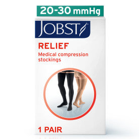 Jobst Relief medical compression stockings packaging on a white background