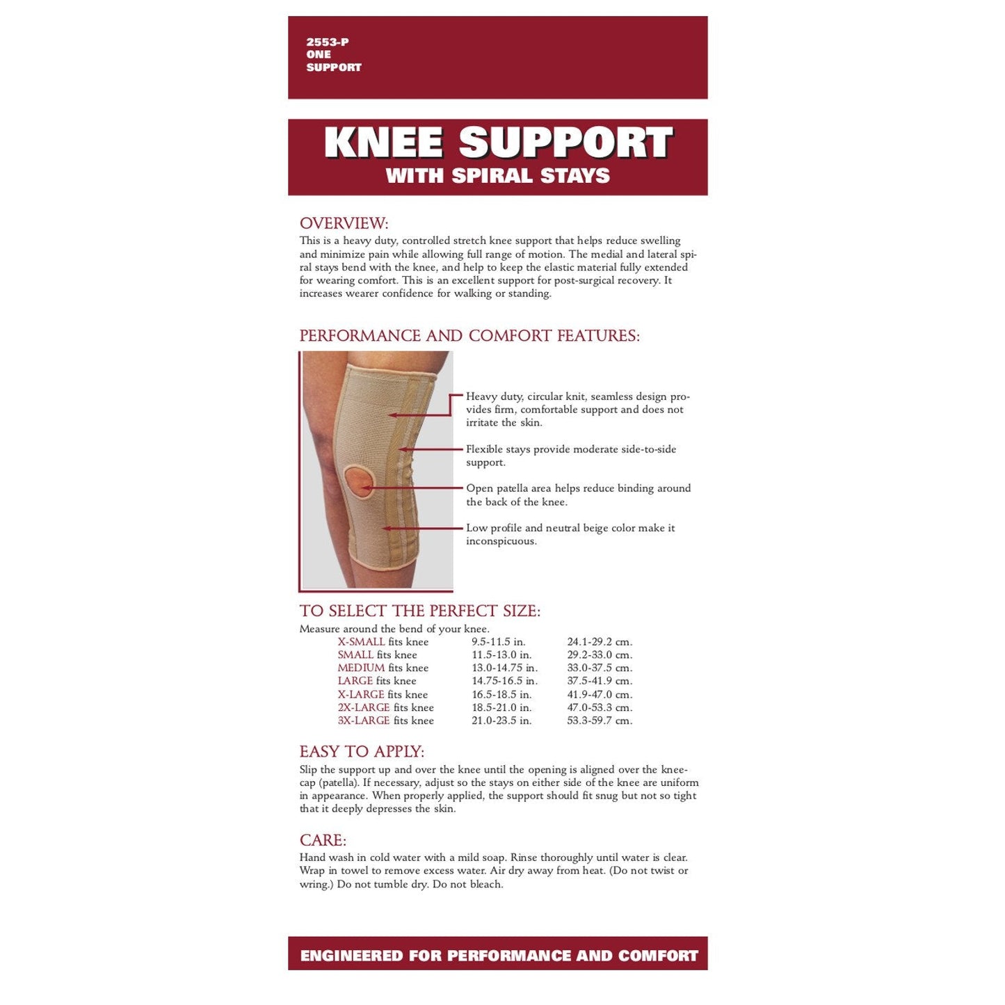 OTC KNEE SUPP ELAST STAYS -2553P | Clearance (Final Sale)