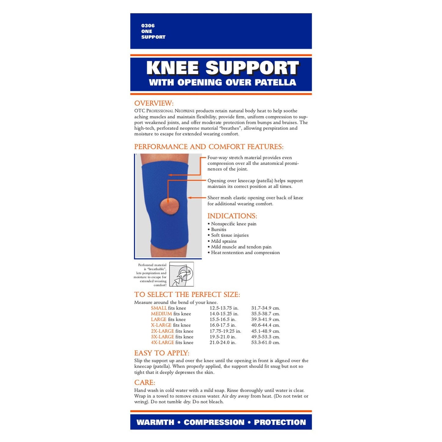OTC Knee Support Neoprene Open Pat