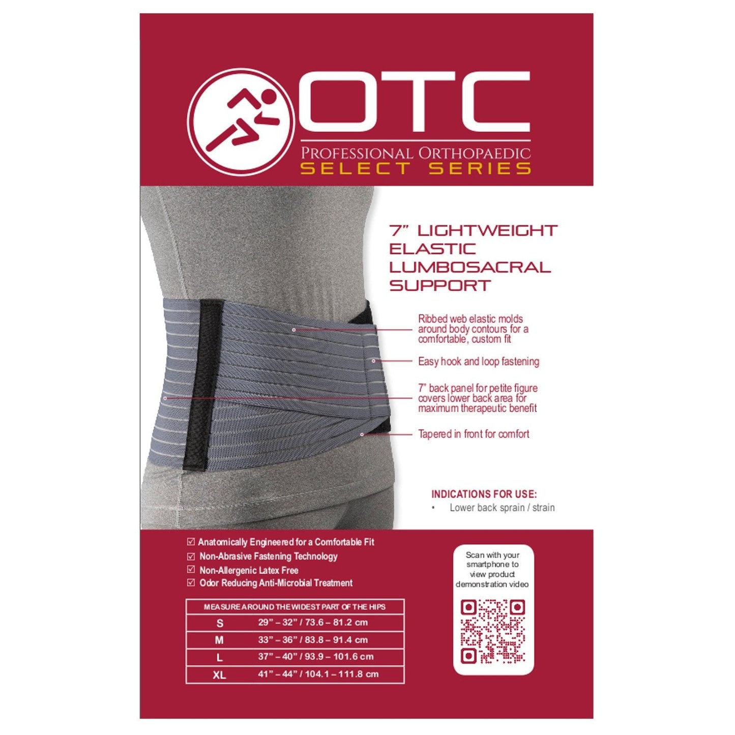 OTC LS Support Gray Elastic 7"