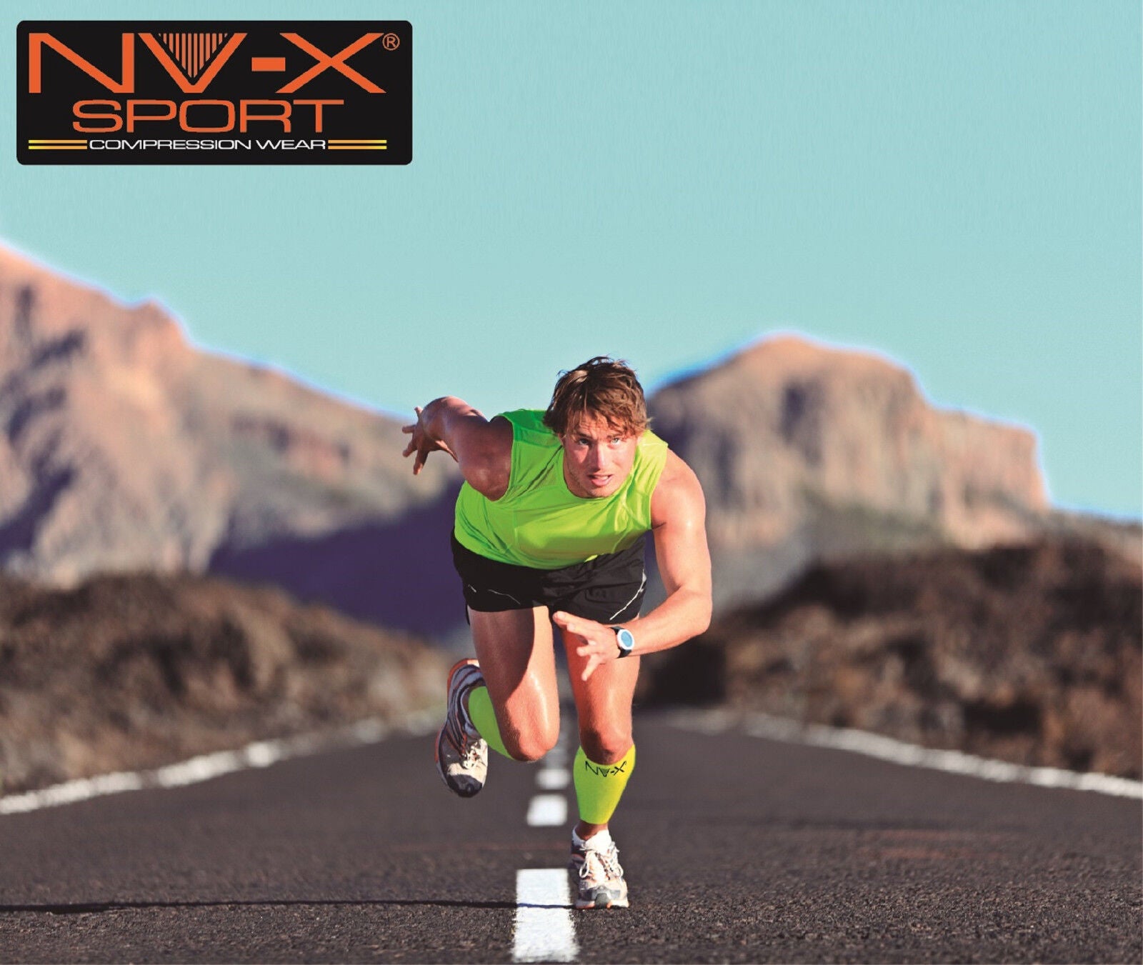 NV-X SPORT GRADUATED COMPRESSION LEG SLEEVES (15-20 MMHG) SHOE SIZE 7.