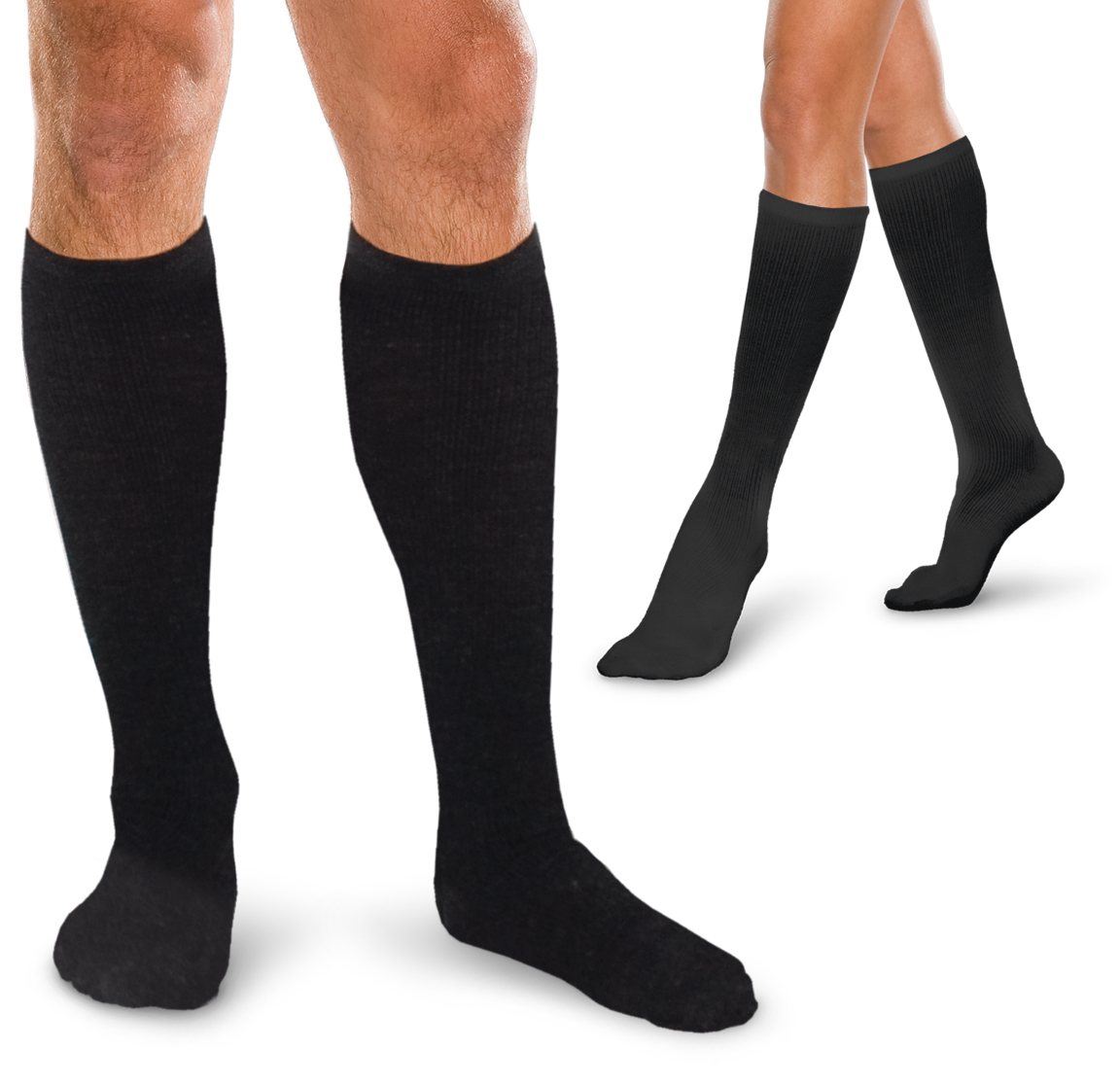 Core-Spun by Therafirm 10-15 mmHg Knee High Compression Socks – Closed Toe in Black