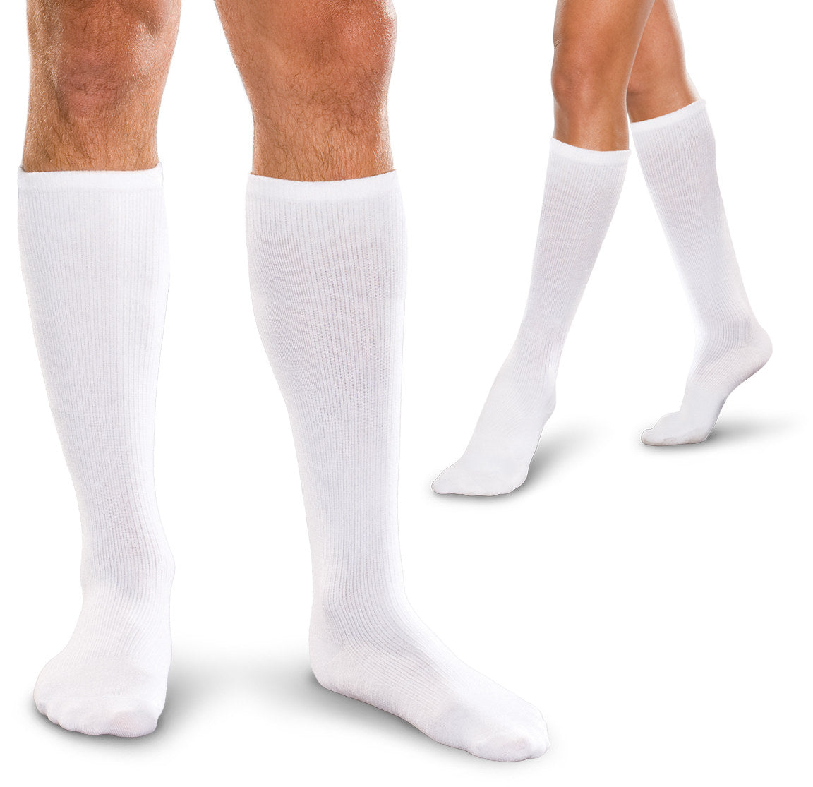 Core-Spun by Therafirm 10-15 mmHg Knee High Compression Socks – Closed Toe in White