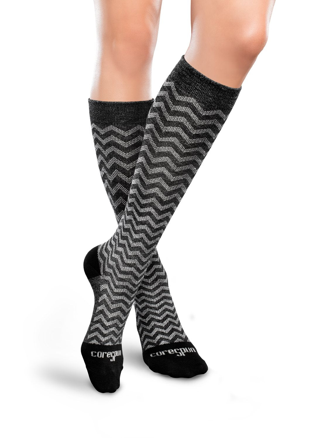 Core-Spun by Therafirm Patterns 10-15 mmHg Knee High Compression Socks – Closed Toe in Trendsetter (women's)