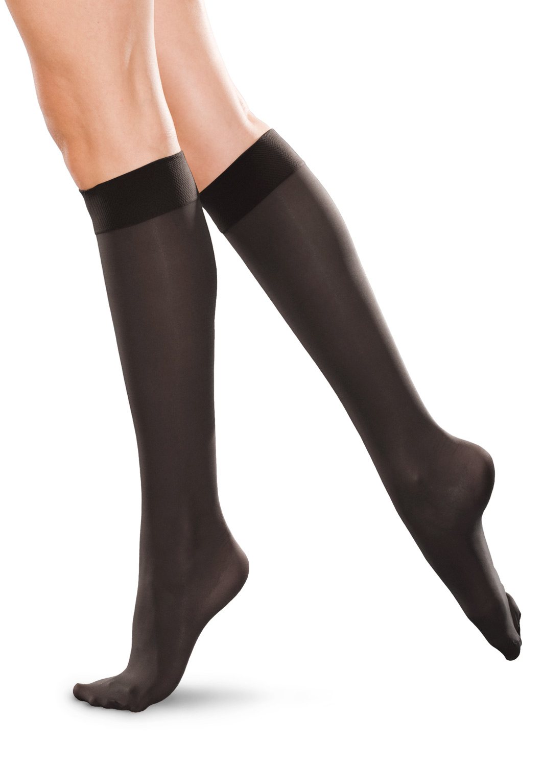 Therafirm Support 20-30 mmHg Knee High Compression Stockings – Closed Toe in Black