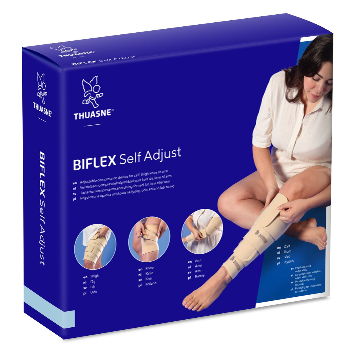 Thuasne BiFlex Self-Adjust Thigh Wrap 20-50 mmHg - packaging