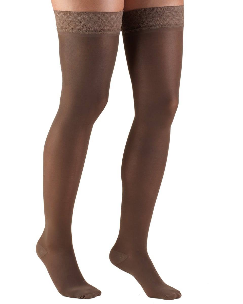 TRUFORM Damen TruSheer Oberschenkelhohes Spitzen-Oberteil aus Silikon mit Band 20-30 mmHg