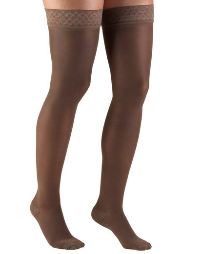 TRUFORM Damen TruSheer Oberschenkelhohes Spitzen-Oberteil aus Silikon mit Band 20-30 mmHg