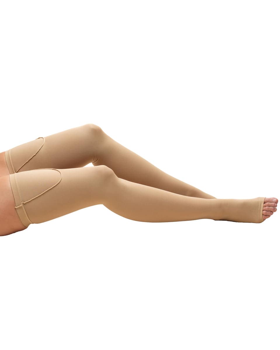 TRUFORM Anti-Embolism OPEN TOE Thigh High Support Stockings 18 mmHg
