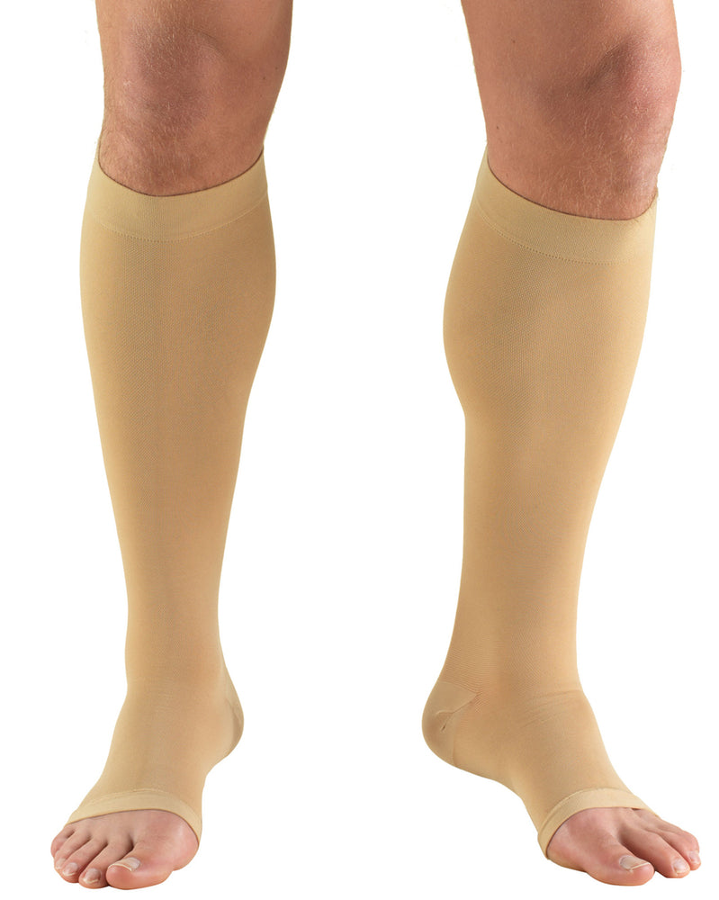 Truform Classic Medical Open Toe Knee High Silicone Dot Top 30-40 mmhg
