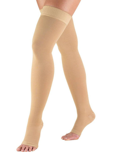 Truform Classic Medical Oberschenkelstrumpf mit offener Spitze, Silikon-Punktabschluss, 30–40 mmHg