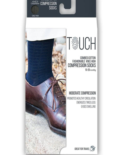 Touch Herren-Kniestrümpfe mit feinem Karomuster, 15-20 mmHg
