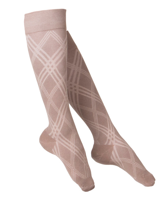 Touch Ladies' Argyle Pattern Knee Highs 15-20 mmHg