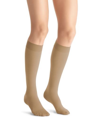 Jobst blickdichte Kniestrümpfe mit geschlossener Spitze, 30–40 mmHg