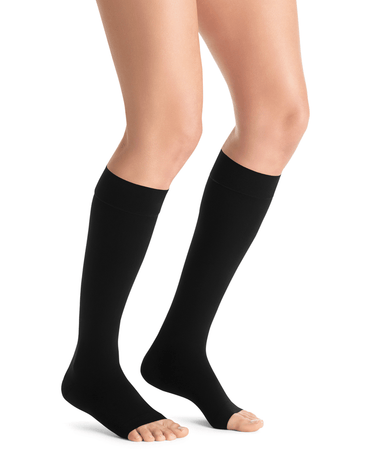 Jobst Blickdichte Kniestrümpfe mit offener Spitze, 30–40 mmHg