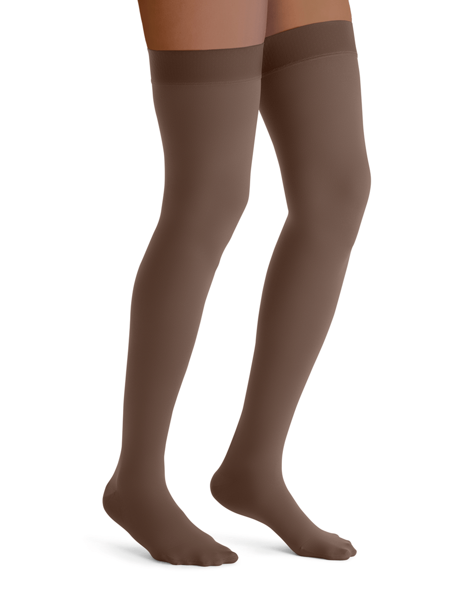 Jobst Blickdichte, schenkelhohe Strümpfe mit geschlossener Spitze und festem Halt, 20-30 mmHg