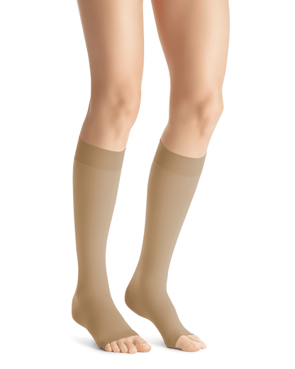 Jobst Blickdichte Kniestrümpfe mit offener Spitze, 30–40 mmHg