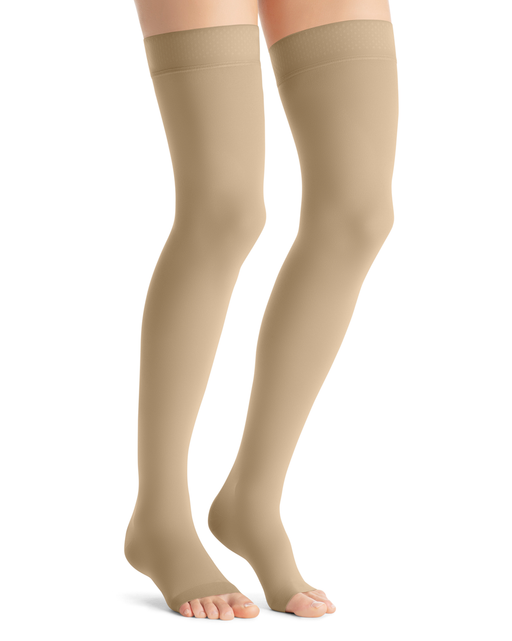 Jobst Opaque Open Toe Thigh High Firm Support Stockings 20-30 mmHg