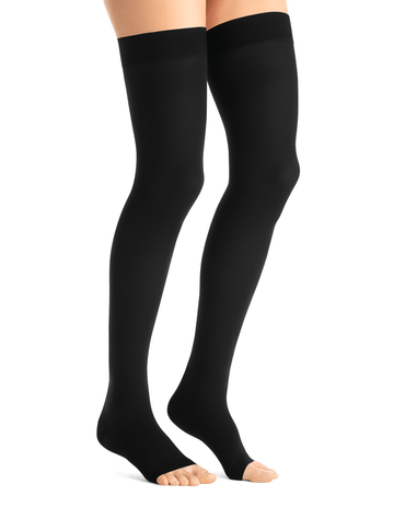 Jobst Opaque OPEN TOE Cuissardes 15-20 mmHg avec bande supérieure en silicone