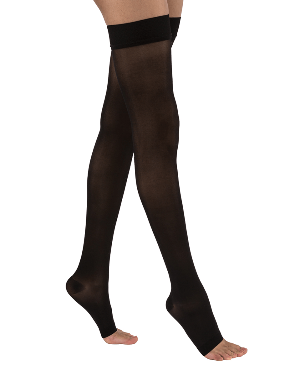 Jobst Ultrasheer Overknee-Strümpfe mit offener Spitze und Silikon-Punktabschlussband, 20–30 mmHg