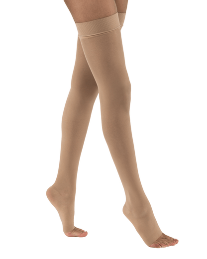 Jobst Ultrasheer Overknee-Strümpfe mit offener Spitze und Silikon-Punktabschlussband, 20–30 mmHg