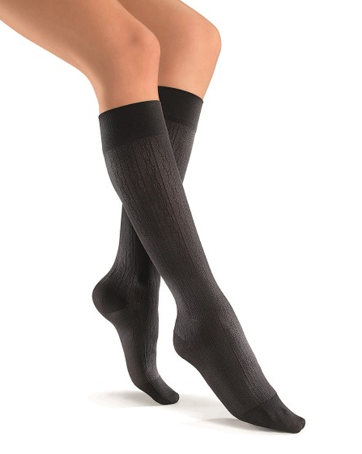 Jobst soSoft Women's Knee High Closed Toe Brocade Pattern Support Socks 20-30 mmHg