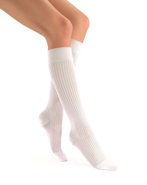 Jobst soSoft Women's Knee High Closed Toe Ribbed Pattern Support Socks 8-15 mmHg