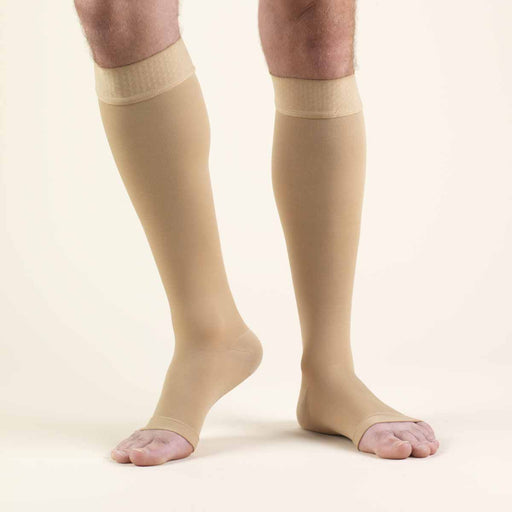 Second Skin Classic Medical Open Toe 20-30 mmHg Knee High Silicone Dot Top