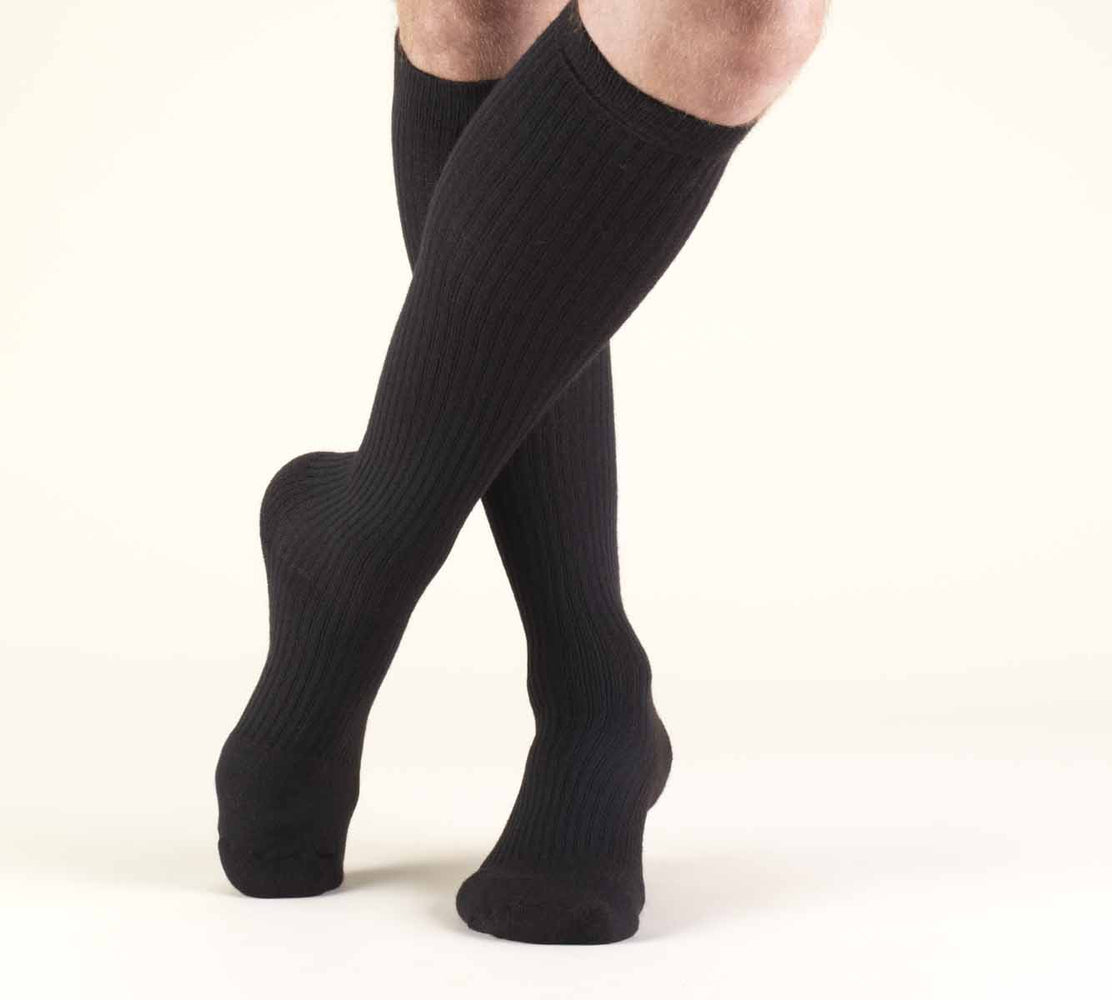 Second Skin Men's 15-20 mmHg Casual and Athletic Knee High Socks